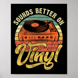 Klinkt beter op vinyl - muziek met een overloopsch poster