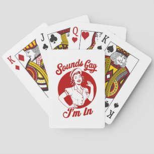 Klinkt gay ik ben in  lesbisch cowgirl howdy pokerkaarten