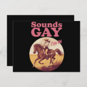 Klinkt gay Ik ben in lesbische Westerne Pride Prog Briefkaart (Voorkant / Achterkant)