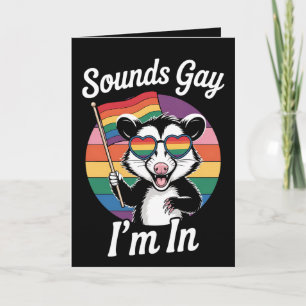 Klinkt gay Ik ben in Possum Grappig LGBTQ Pride Ra Kaart