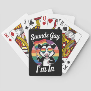 Klinkt gay Ik ben in Possum Grappig LGBTQ Pride Ra Pokerkaarten