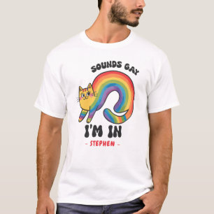 Klinkt gay, ik ben in - Rainbow Cat LGBTQ Pride T-shirt