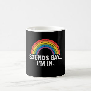 Klinkt Gay Ik Ben In Regenboog LGBTQ Vintage Retro Koffiemok