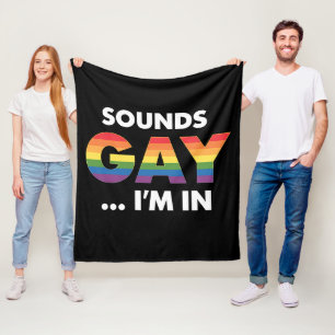 Klinkt Gay Ik Ben Regenboog LGBTQ Pride Fleece Deken