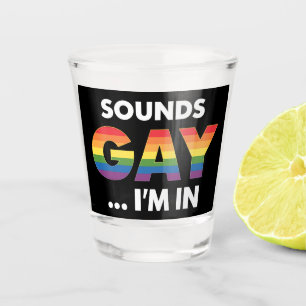 Klinkt Gay Ik Ben Regenboog LGBTQ Pride Shot Glas