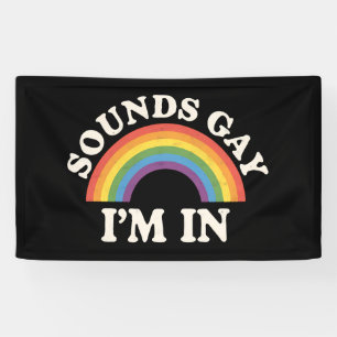 Klinkt Gay, Ik Doe Mee Funny LGBTQ Pride Regenboog Spandoek