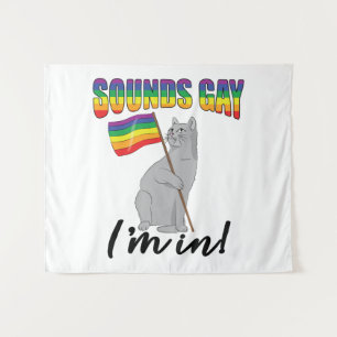 Klinkt goed dat ik in de kat zit wandkleed