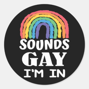Klinkt goed dat ik in regenboog ben met een pride ronde sticker