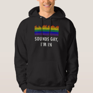Klinkt homo ik ben in met regenboog vlag voor Prid Hoodie