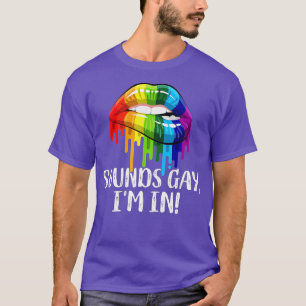 Klinkt homo Im in Funny Pride LGBT Vlag Regenboog T-shirt