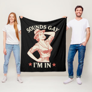 Klinkt Homoseksueel Ik Ben In Lesbische Cowgirl Ho Fleece Deken
