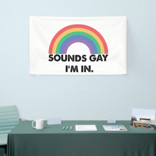 Klinkt Homoseksueel Ik Ben In Regenboog Pride Maan Spandoek