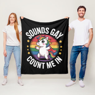 Klinkt Homoseksueel Tel Mij Maar Mee Eenhoorn Rege Fleece Deken