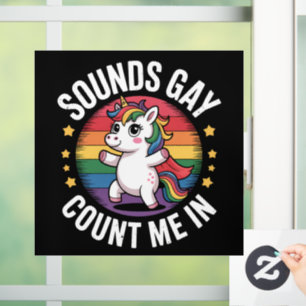 Klinkt Homoseksueel Tel Mij Maar Mee Eenhoorn Rege Raamsticker