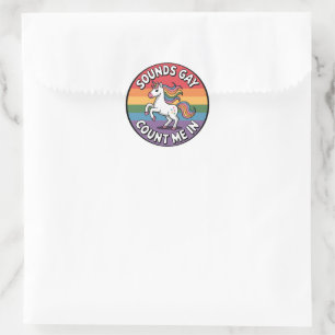 Klinkt Homoseksueel Tel Mij Maar Mee Eenhoorn Rege Ronde Sticker