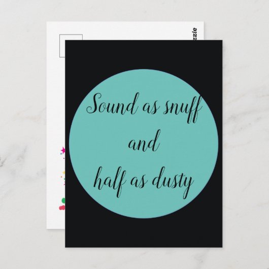 Klinkt net zo snuff en half zo stoffig briefkaart (Voorkant / Achterkant)