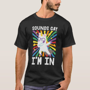 Klinkt op homo's in gear-GBT Unicorn-regenboog T-shirt