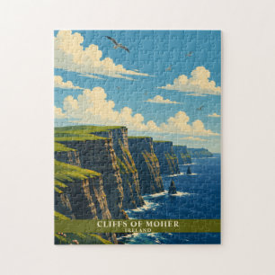 Klippen van Moher Ierland County Clare Retro Reize Legpuzzel
