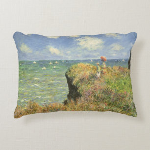 Klippenwand in Pourville door Claude Monet Decoratief Kussen