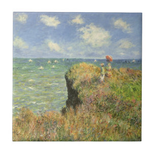 Klippenwandeling bij Pourville door Claude Monet Tegeltje