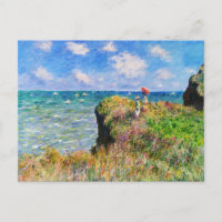 Klippenwandeling bij Pourville van Claude Monet