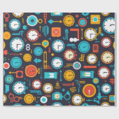 klok cadeaupapier (Vlak)