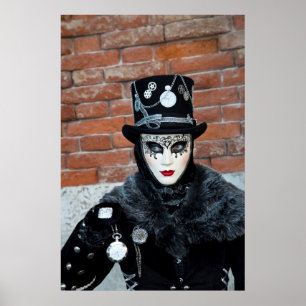 Klok Carnaval Kostuum, Venetië Poster