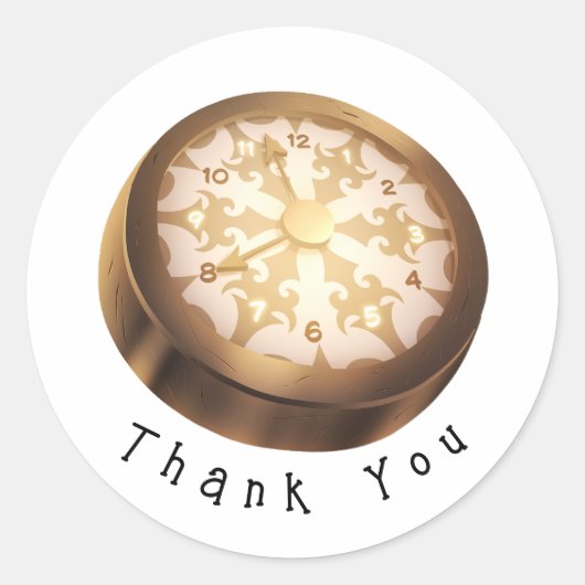 Klok Dank u Steampunk Sticker Label (Voorkant)