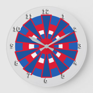 Klok - Driehoeken en cirkels Rood blauw