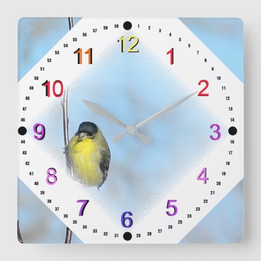 Klok - Gele vink in Diamond Vignette (Voorkant)