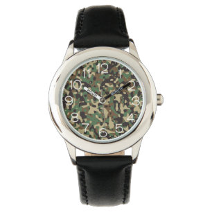 Klok gezicht op Camo Watch Horloge