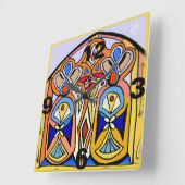 Klok - Glas in lood geïnspireerd. (Hoek)