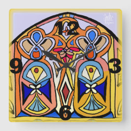 Klok - Glas in lood geïnspireerd.