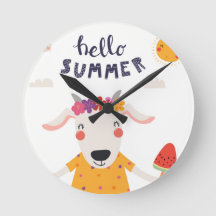 Klok in Acrylique Hello summer