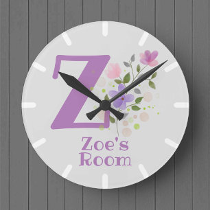 Klok in de slaapkamer van het kind met naam Zoe