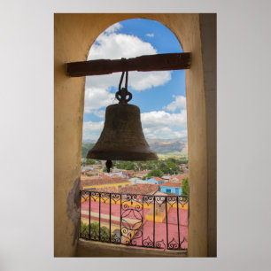 Klok in een kerktoren, Cuba Poster