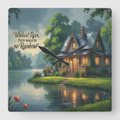 Klok-Inspirerend wandklok. Vierkante Klok (Voorkant)