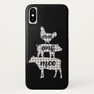 Klok Knor Looi Kip Koe Varken Boerderij iPhone X Hoesje