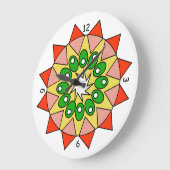 Klok - Mandala in rood, roze, groen, geel (Hoek)