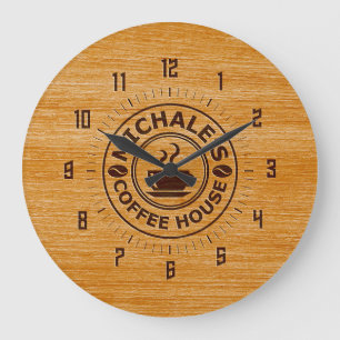 Klok met graveereffect voor Michale's Coffee House