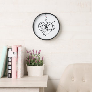 Klok met koffiehart voor aan de muur - Minimalisti