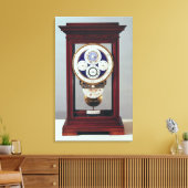 Klok met vier wijzerplaten en de tekens van de canvas afdruk (Insitu (Woonkamer))