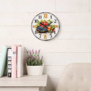 Klok met Vintage Fruit Motief
