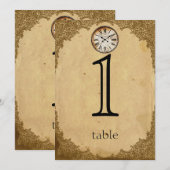 Klok papier 1e verjaardag tafelnummer (Voorkant / Achterkant)