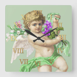  klok Romeinse cijfers Cherub Green