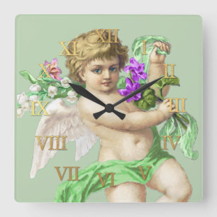 klok Romeinse cijfers Cherub Green