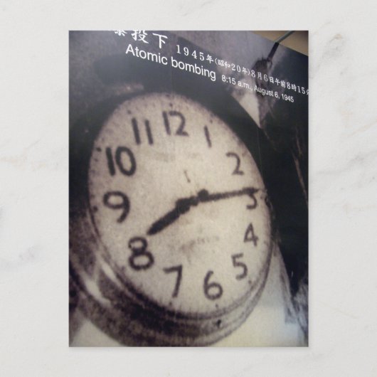 klok stopt briefkaart (Voorkant)