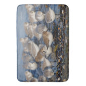 Klok van Dunlins en Sanderlings bij het strand Badmat (Voorkant Verticaal)