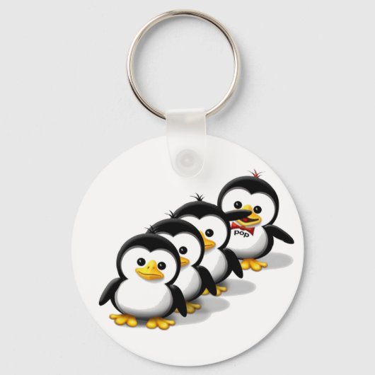 Klok van pinguïns sleutelhanger (Voorkant)