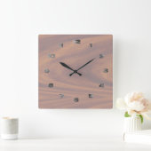 Klok - Verlichtde Woodgrain met metaalnummers (Huis)